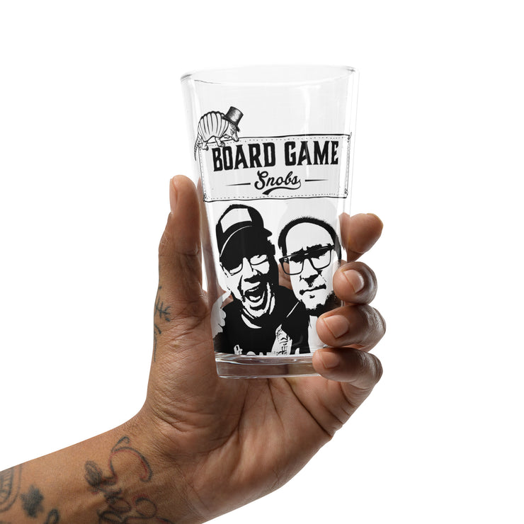 Board Game Snobs Pint glass